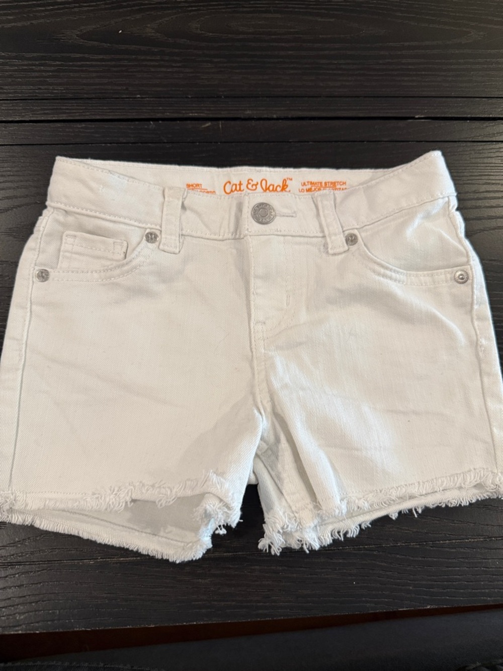 Cat & Jack White Frayed Hem Women's Denim Shorts